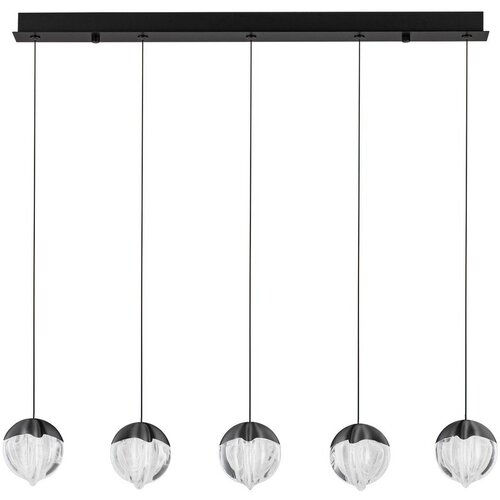 Nova Luce Mat črna aluminijasta LED zatemnitvena viseča svetilka s steklenim senčilom Alicia &ndash; Cene