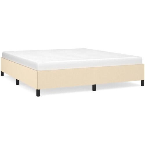  Okvir za krevet bez madraca krem 180 x 200 cm od tkanine Slike