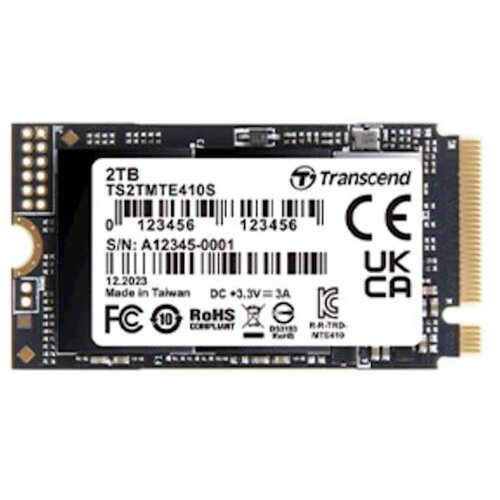 Transcend TS1TMTE410S 1TB, M.2 2242, pcie Gen4x4, nvme, 3D tlc, dram-less, read up to 5000 mb/s, write up to 3500 mb/s, single-sided Slike