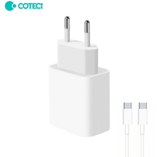  Kucni punjac Coteci CS5193 20W sa PD na lightning kablom beli Slike