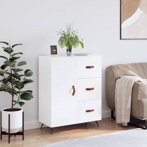 VidaXL Komoda sjajna bijela 69 5x34x90 cm od konstruiranog drva Slike