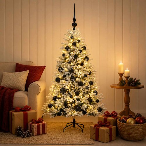  Umjetno božićno drvce s kuglicama 150 cm 150 LED lampica Slike