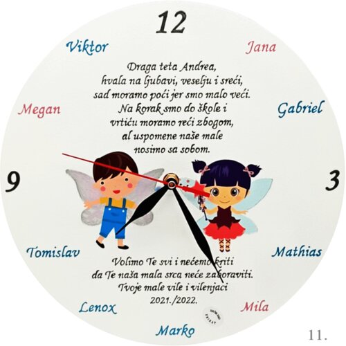  Personalizirani zidni satovi &ndash; Unikatni dar zahvalnosti za učiteljice i tete u vrtiću - 11. - 1795 Cijene