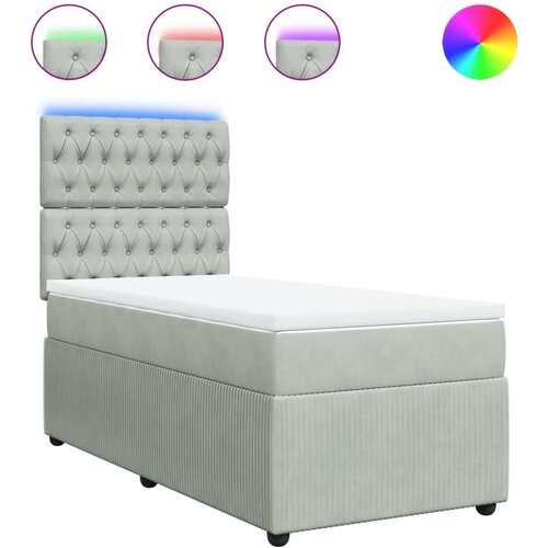 Maison Chic Box spring postelja - Vzmetna postelja z vzmetnico svetlo siva 90x200 cm žamet SL4197, (21904726) Cene