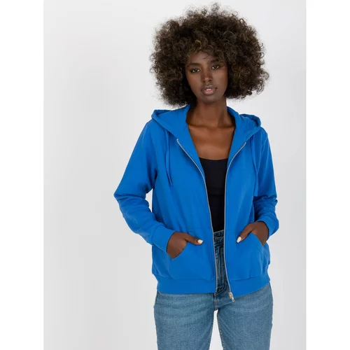 Fashion Hunters Basic dark blue zip-up hoodie