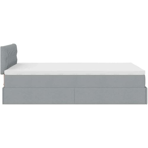 VidaXL otomanski krevet s madracem svjetlosivi 120x190 cm tkanine Slike