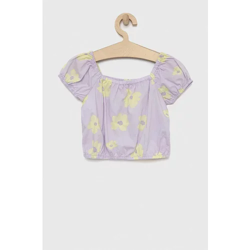 GAP Otroška bluza iz platna vijolična barva