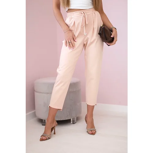 Kesi Włoski Punto trousers tied at the waist apricot