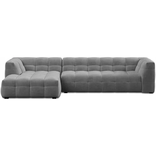 Windsor & Co Sofas siva žametna kotna sedežna garnitura Vesta, levi kot