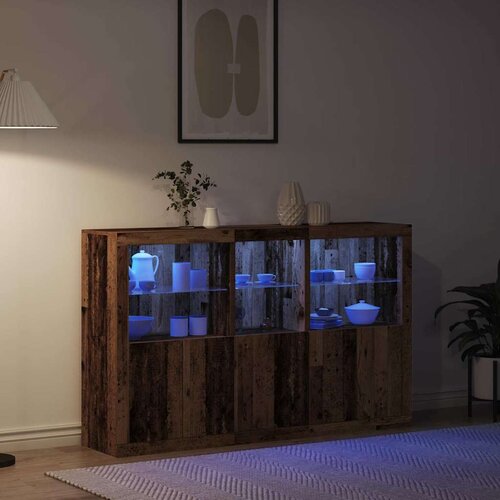  LED komoda Staro drvo 162 x 37 x 100 cm Konstruirano drvo Slike