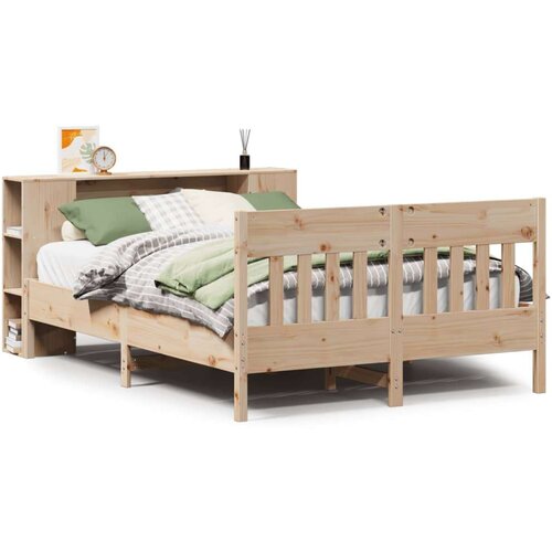 vidaXL Krevet s regalom za knjige bez madraca 135x190 cm od borovine Cene