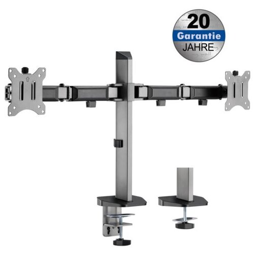 Transmedia Full-Motion Desk Bracket for 2 Flat Screens Cene