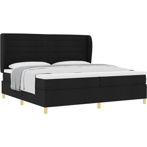 vidaXL Box Spring postelja z vzmetnico Črna 200x200 cm Tkanina, (22053013) Cene