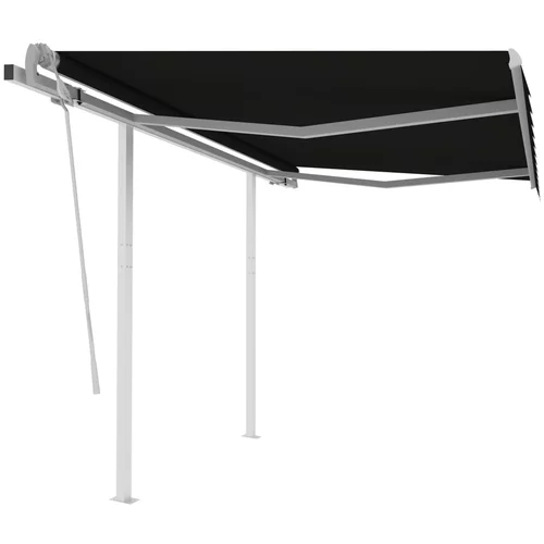 vidaXL Ročno zložljiva tenda s stebrički 3x2,5 m antracitna