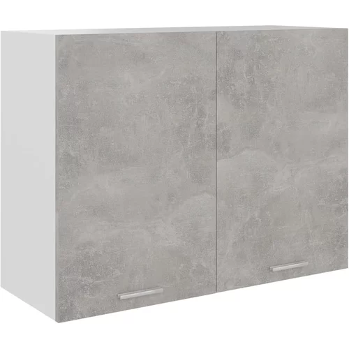 vidaXL Viseča omarica betonsko siva 80x31x60 cm iverna plošča