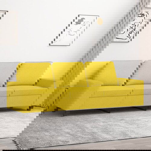 VidaXL Trosed svetlo rumen 180 cm blago Slike
