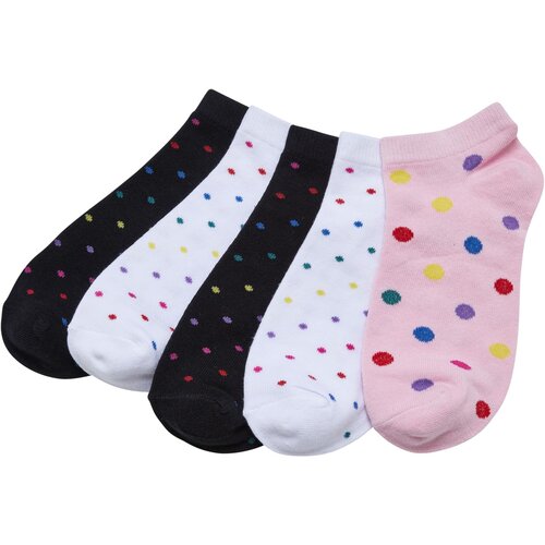 Urban Classics Accessoires No Show Socks Rainbow Dots 5-Pack white/black/hibiskuspink Cene