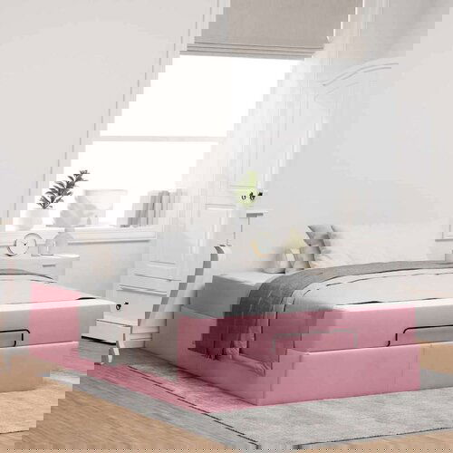  Konstrukcija postelje z vzmetnico Roza 120 x 200 cm Žamet Cene