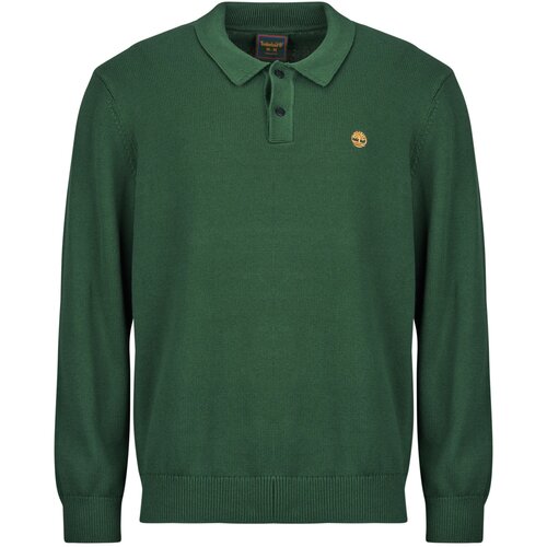 Timberland Polo majice dolgi rokavi Cotton Polo Sweater Zelena Slike