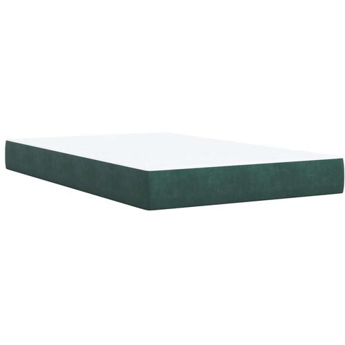 VidaXL Box spring krevet s madracem tamnozeleni 120x200 cm bar&amp;scaron;unasti Slike