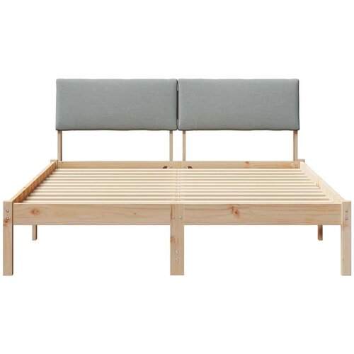  Okvir kreveta s uzglavljem Smeđa i svijetlo siva 135 x 190 cm Slike