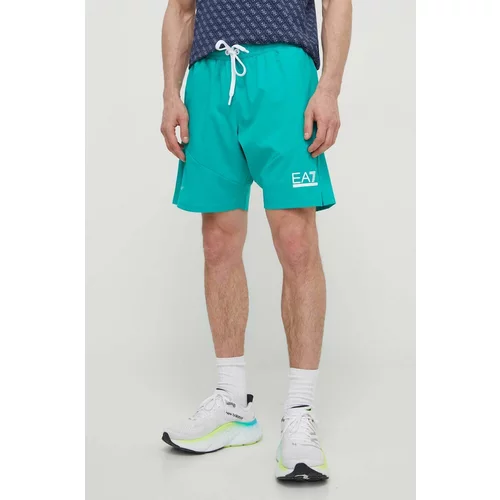 Ea7 Emporio Armani Kratke hlače za muškarce, boja: zelena