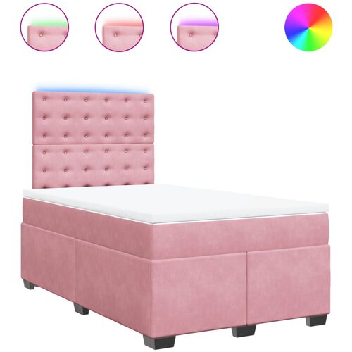 Maison Chic Box spring postelja - Vzmetna postelja z vzmetnico roza 120x200 cm žamet SL23648, (21880645) Cene