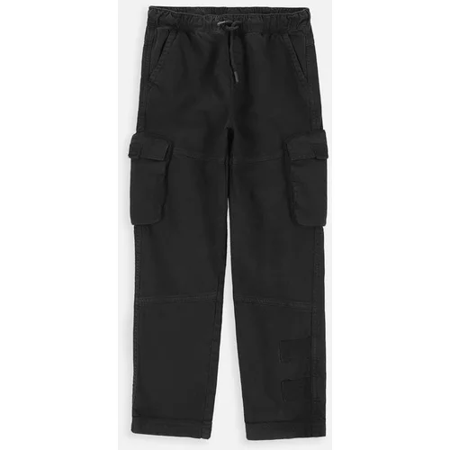 Coccodrillo Dječje pamučne hlače boja: crna, bez uzorka