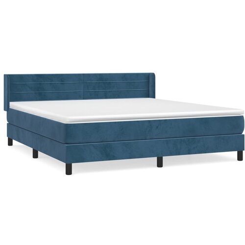 vidaXL Box spring postelja z vzmetnico temno modra 180x200 cm žamet, (20902146) Cene