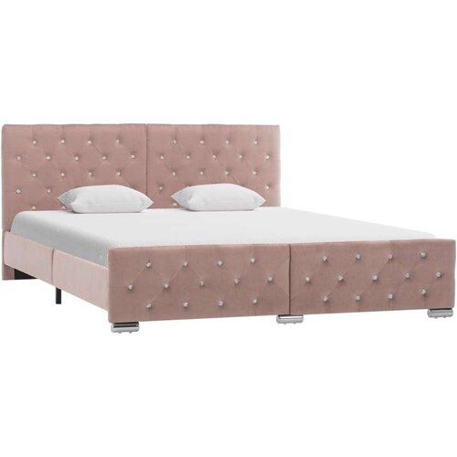 vidaXL Okvir za krevet ružičasti baršunasti 160 x 200 cm Cijene