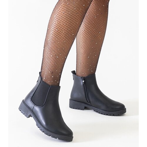 Gemre Black classic casual eco-leather ankle boots Salara Cene