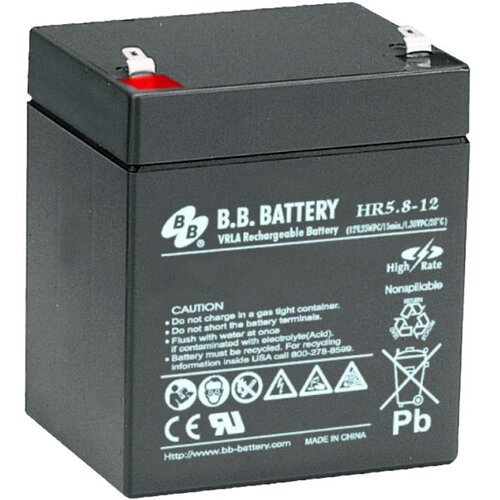 BB Tech Baterija terminal HR5.8-12 BB T2, 12 V, 5.8 Ah, Crna Slike