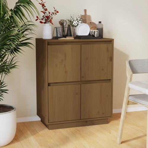 The Living Store Komoda medeno rjava 60x34x75 cm trdna borovina - Komoda, (21663433) Cene
