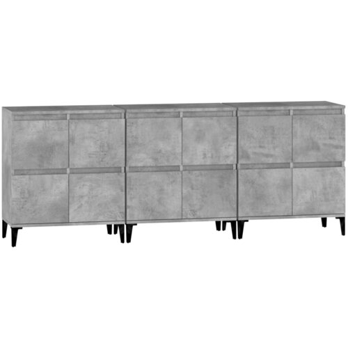  Komode 3 kom siva boja betona 60x35x70 cm od konstruiranog drva Slike