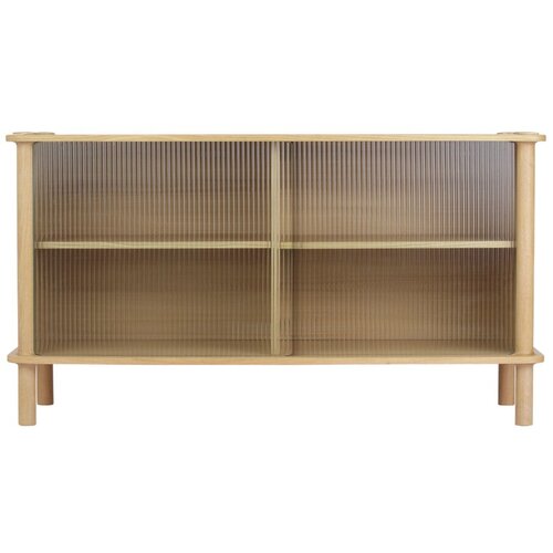 UMAGE Vitrina od punog hrasta s kliznim vratima u prirodnoj boji 135x73,5x48 cm Italic – Cijene