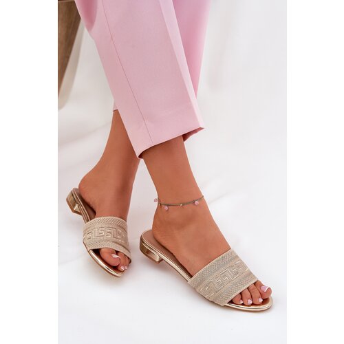 Boto Ladies Flat Sandals Golden Fexxy Slike