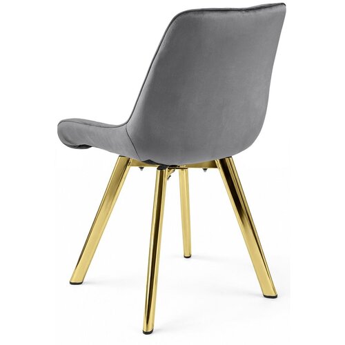  Okretna stolica SORIA 360, tamnosivi bar&amp;scaron;un, zlatne metalne noge, set 3 kom Slike