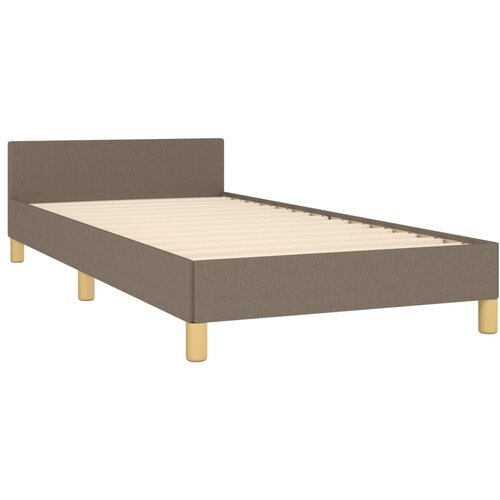 Okvir za krevet bez madraca smeđesivi 100 x 200 cm od tkanine Slike