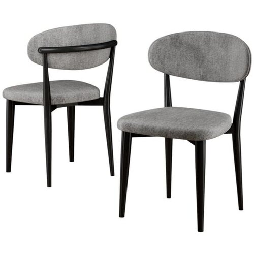 Hanah home set trpezarijskih stolica Onex 4 kom, siva bukle tkanina, crne drvene noge Cene