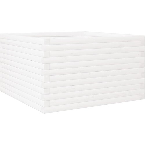 VidaXL vrtno cvetlično korito belo 80x80x46 cm trdna borovina, (21266412) Slike