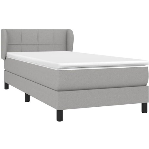  Krevet s oprugama i madracem svjetlosivi 100x200 cm od tkanine Slike