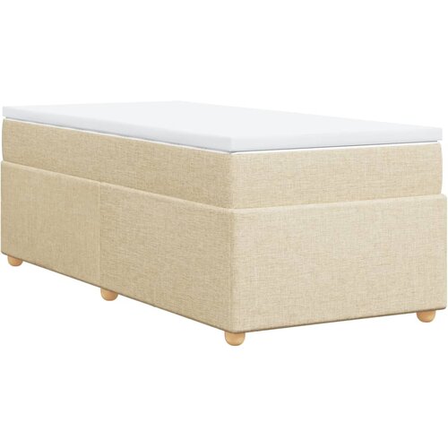vidaXL Box spring postelja z vzmetnico krem 80x200 cm blago, (21307336) Cene