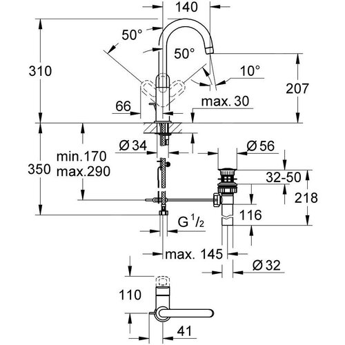 Grohe 23091000 BauLoop visoka vrtljiva armatura za umivalnik Cene