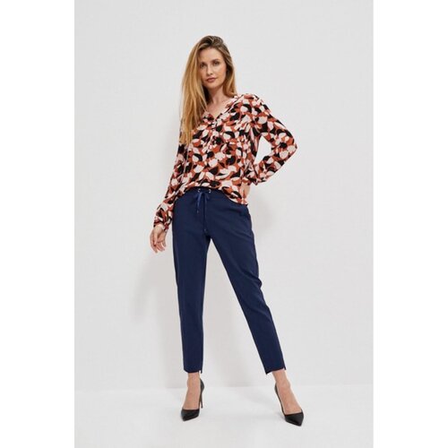 Moodo Trousers with a binding - navy blue Cene