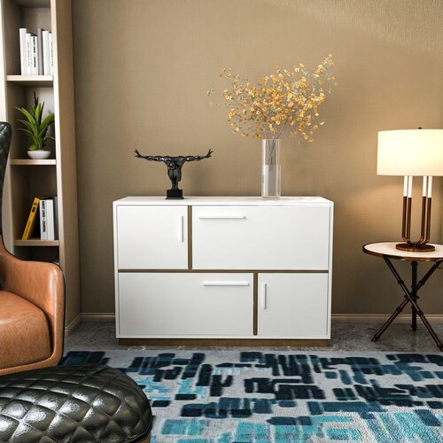 Woody Fashion Mares - White, Walnut WhiteWalnut Console Slike