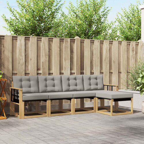  Set vanjskih sofa 5 kom. Bijela i svjetlosiva Smeđa 249 x 122,5 x 73 cm Cene