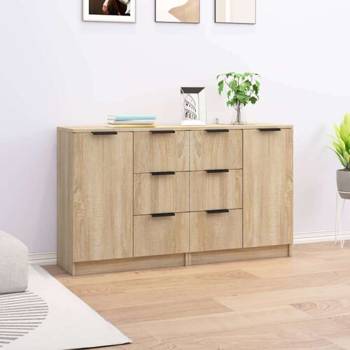  Komoda 2kom boja hrasta sonome 60x30x70cm od konstruiranog drva Slike