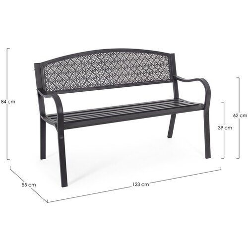 BIZZOTTO Antracitno siva metalna vrtna klupa Lizette &amp;ndash; Slike