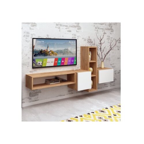 Hanah home Kumkuat TV polica, smeđe-bijela Slike