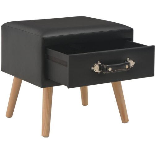 Maison Chic Nočna omarica - Nočna miza umetno usnje 40x35x40 cm črna, (21687963) Cene